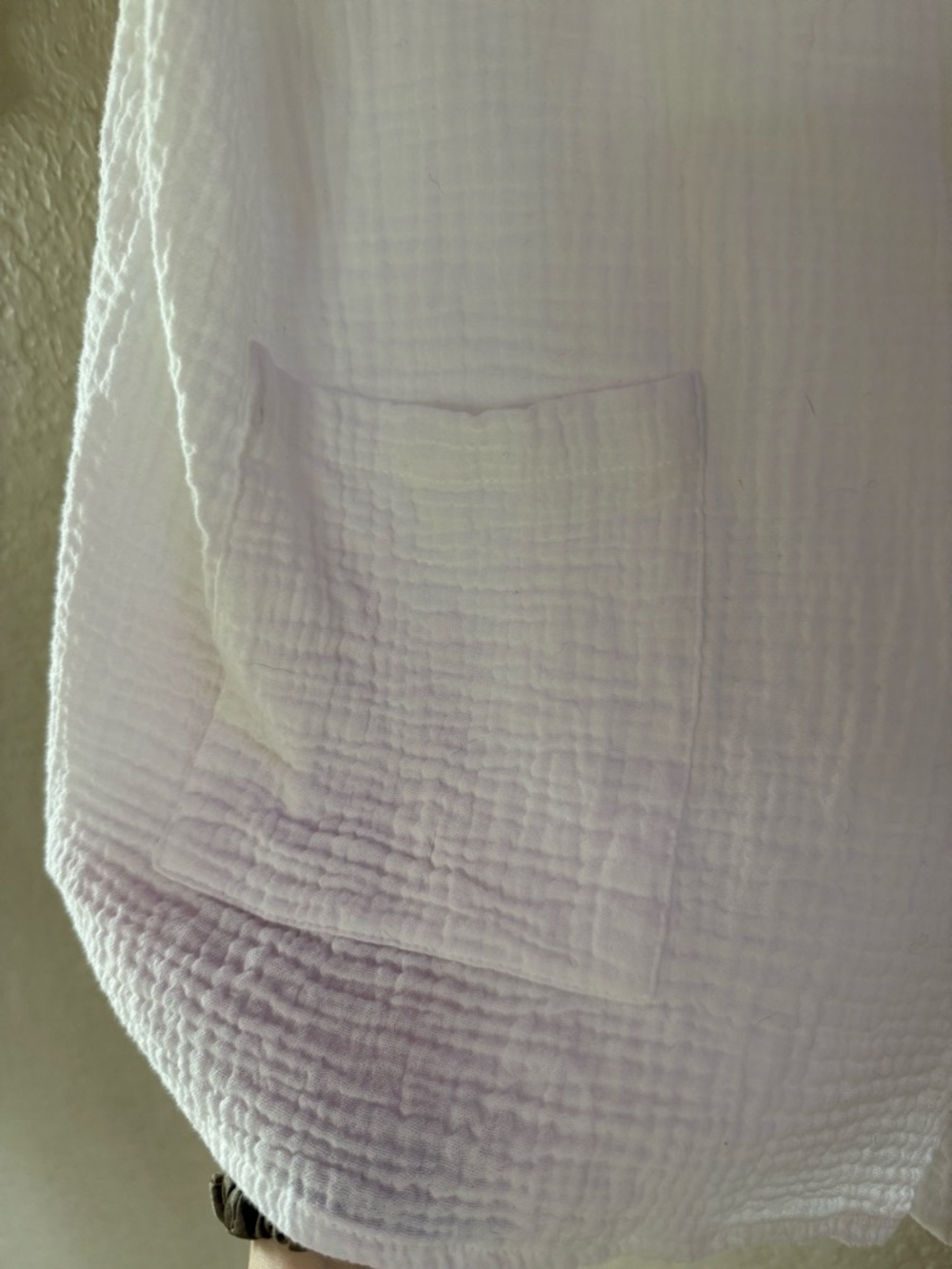White Sleeveless Button-Front Gauze Romper Coverup - Picture 3 of 3